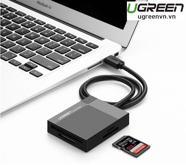 Đầu đọc thẻ USB 3.0 dài 0.5 hỗ trợ SD/TF/MS/CF Ugreen 30333 cao cấp